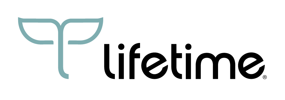 Registered trademark for lifetime with blue l whale tail